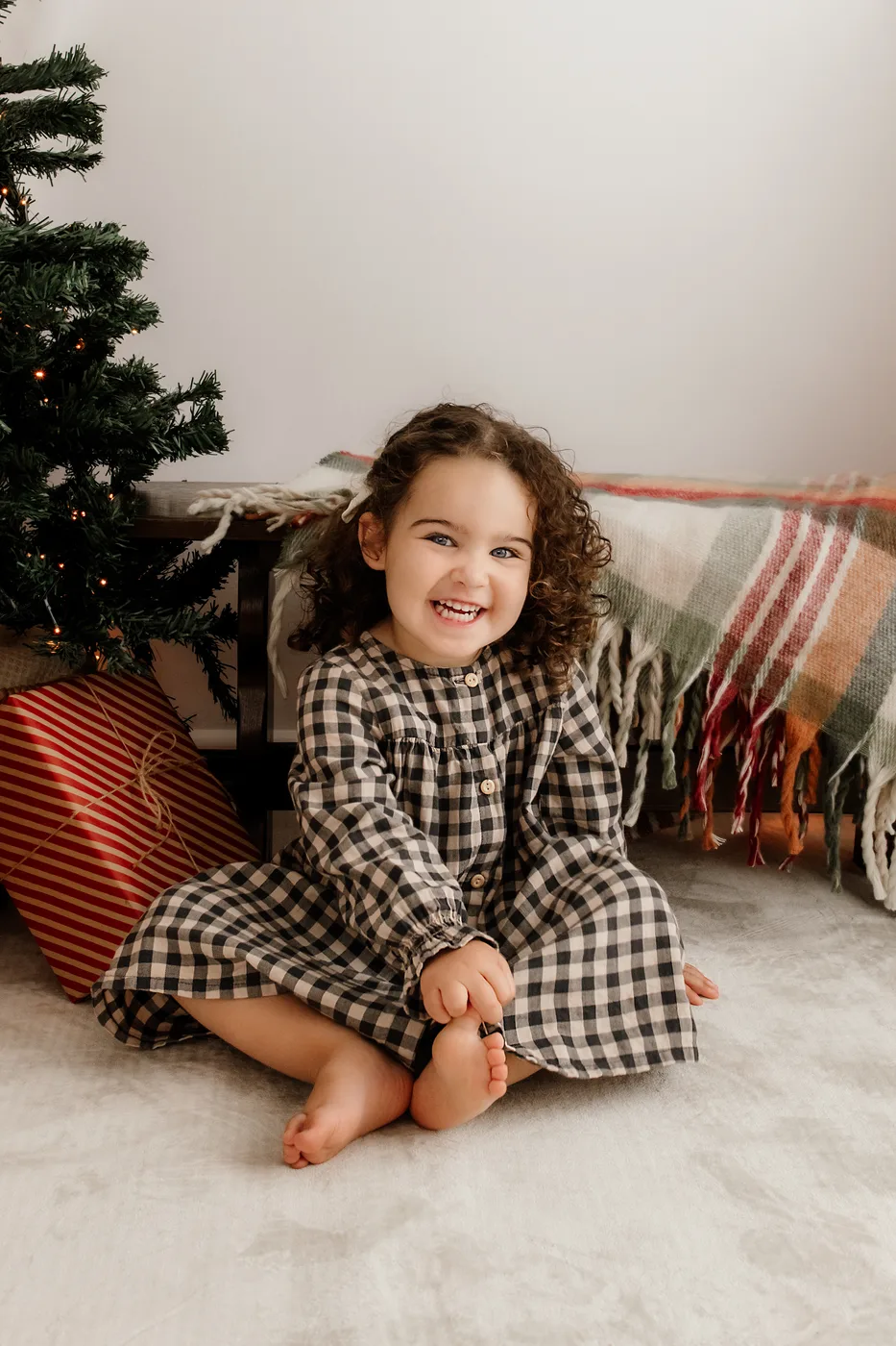 Child in a timeless Christmas setting